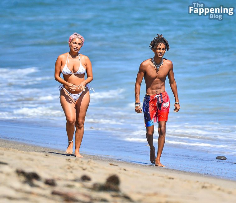 Jaden Smith Puts His Hand On The Belly of His Girlfriend Sab Zada While Having a Beach Day in Malibu (Photos)