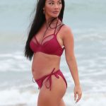 Chelsee Healey Shows Off Her Baby Bump in a Red Bikini at the Beach on Holiday in Portugal (15 Photos)