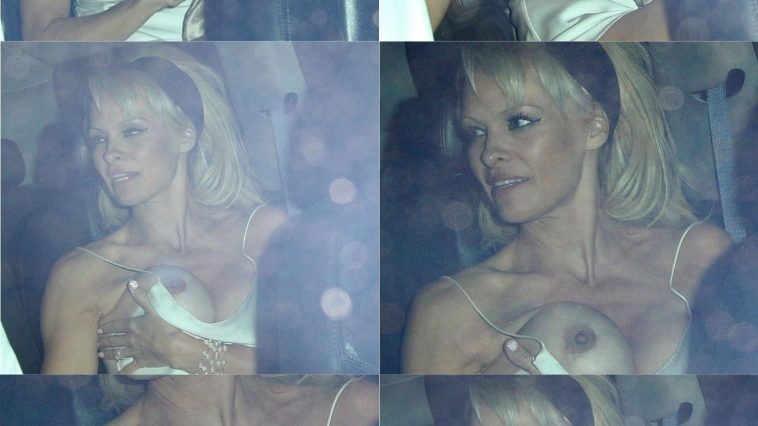 Pamela Anderson Flashes Her Nude Boob (18 Photos)