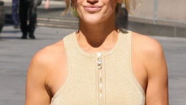 Ashley Roberts Makes a Leggy Appearance Wearing a Short Summer Dress at Heart Radio (12 Photos)