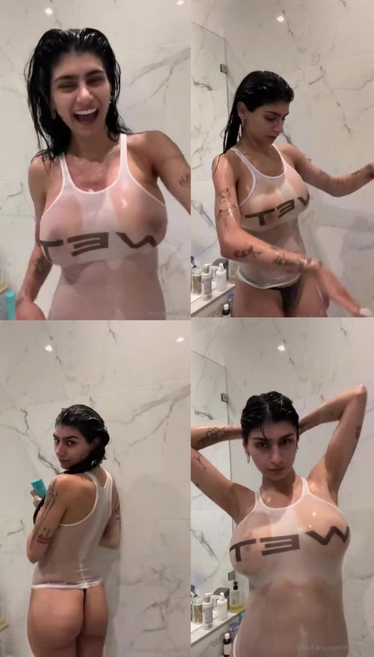 Mia Khalifa Nude Wet Tank Top OnlyFans Video Leaked