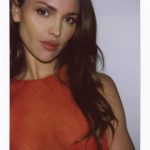 Eiza Gonzalez Poses in a Sheer Red Dress (12 Photos)