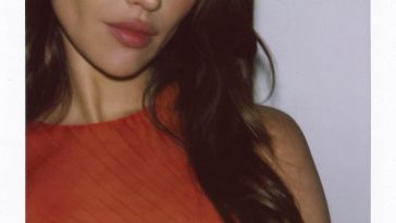 Eiza Gonzalez Poses in a Sheer Red Dress (12 Photos)