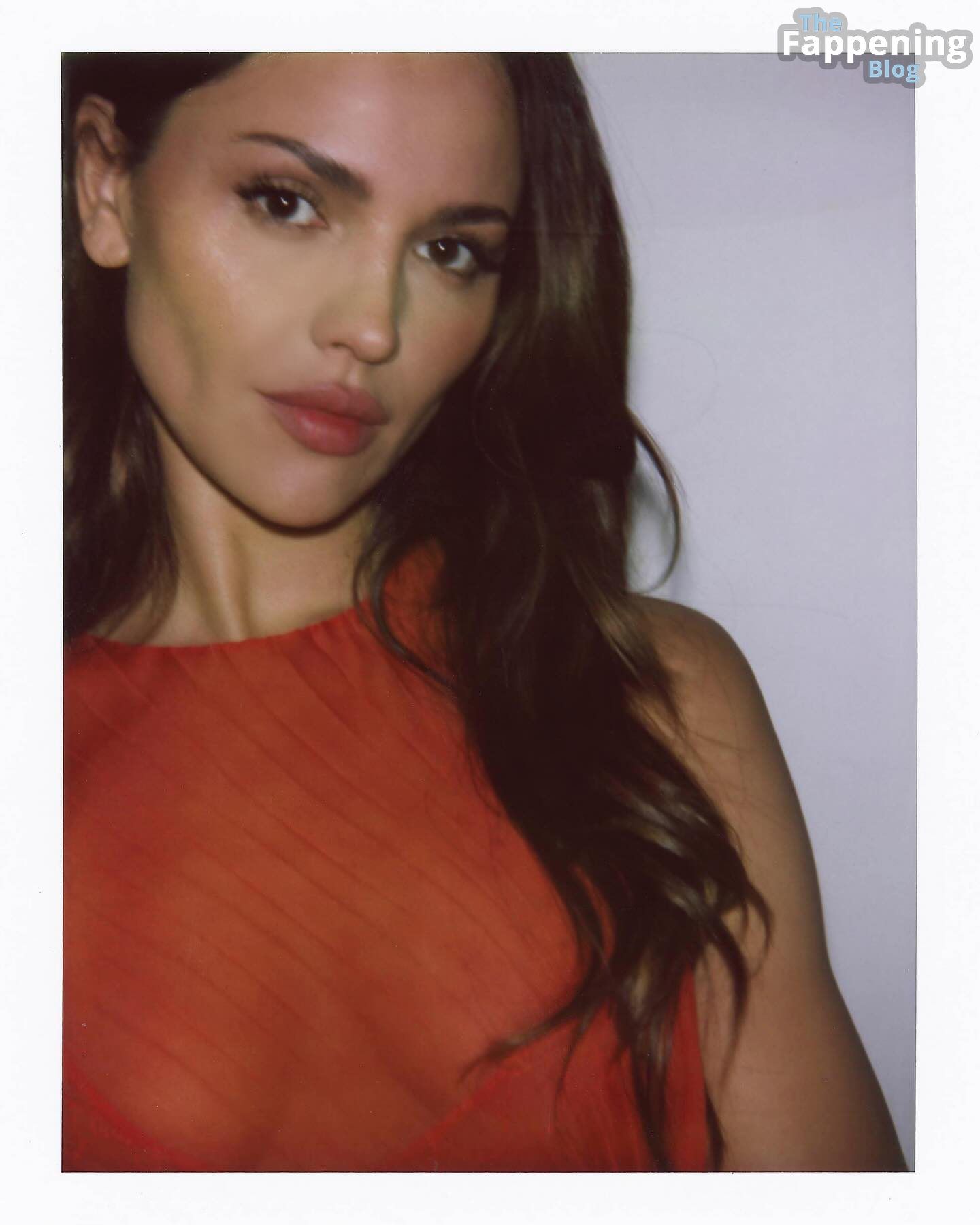 Eiza Gonzalez Poses in a Sheer Red Dress (12 Photos)