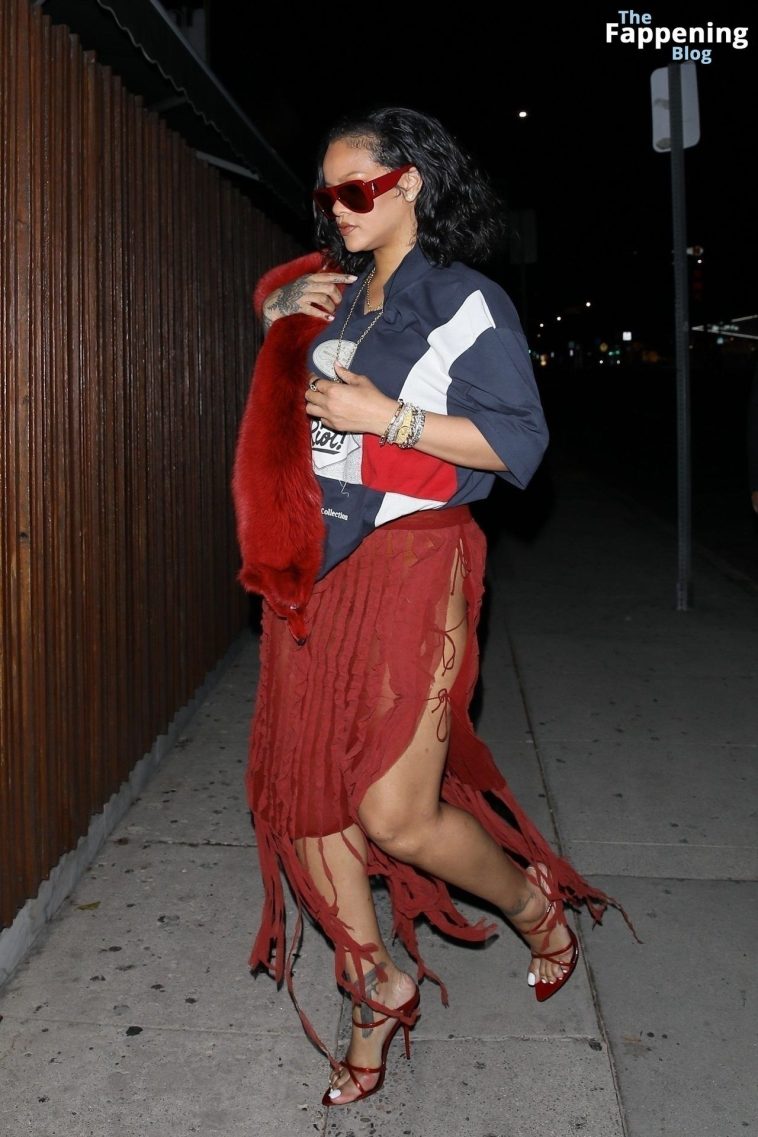 Rihanna is Seen in a Sheer Skirt at The Nice Guy (29 Photos)